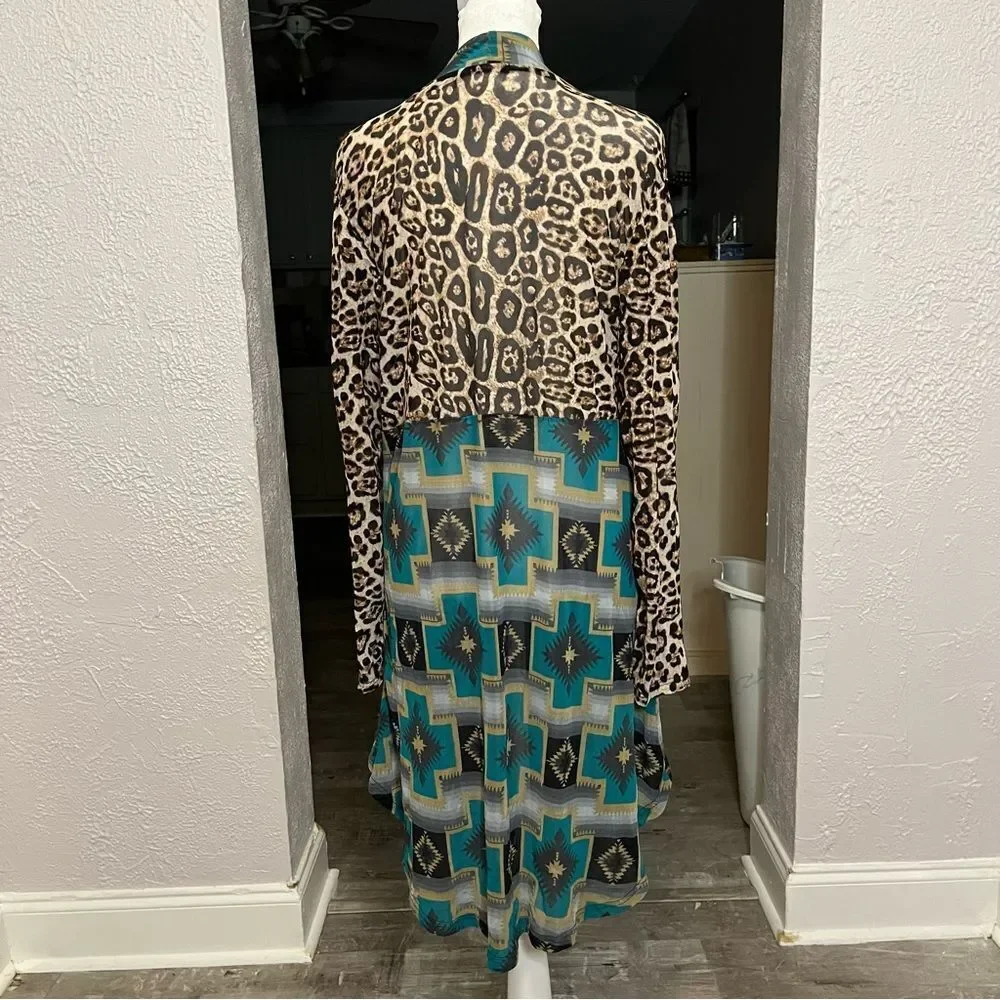 Crazy Train Cardigan Size Small Sheer Animal Print Southwestern​ - Picture 3 of 13